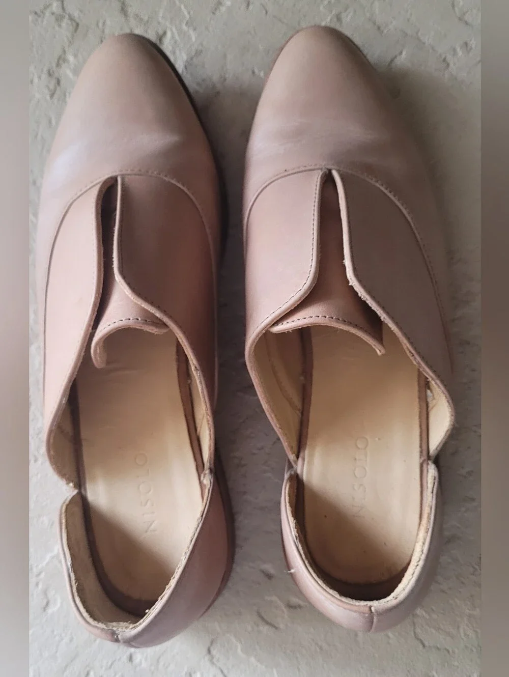 Size 7.5 Nisolo Emma D'Orsay Oxford Leather Almond Women Loafers